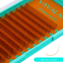 Premium Brown Colored Volume Eyelash Extensions 0.07mm - 2